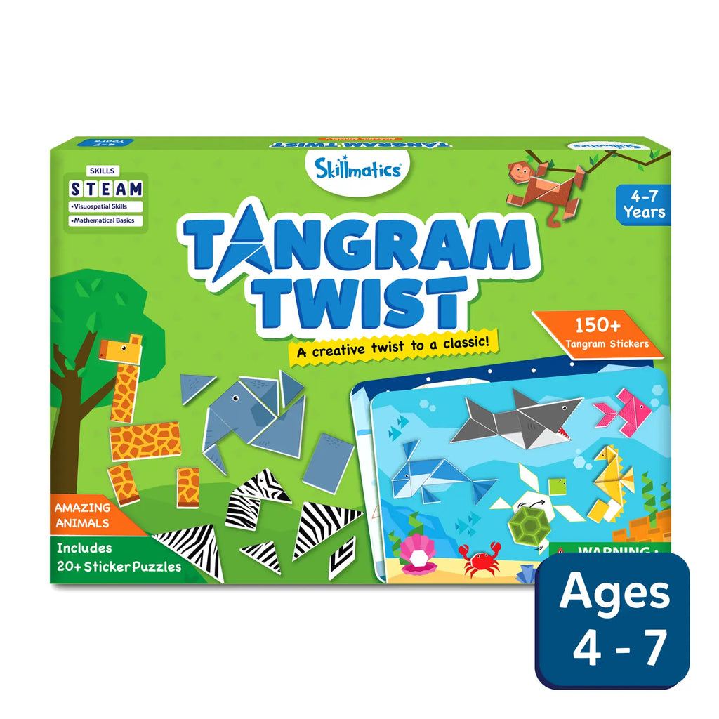 Tangram Twist - Amazing Animals | No Mess Sticker Art (ages 4-7)