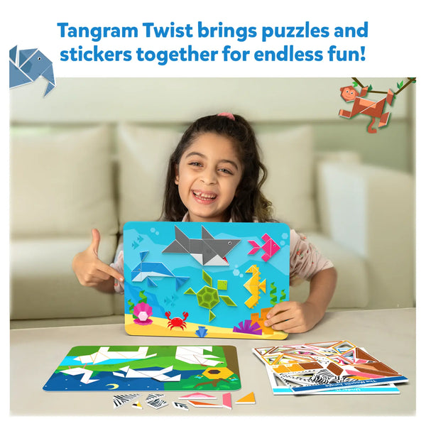 Tangram Twist - Amazing Animals | No Mess Sticker Art (ages 4-7)