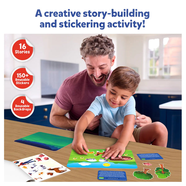 Sticker Stories - Animals Adventures | Creative Storytelling Kit (ages 3-7)