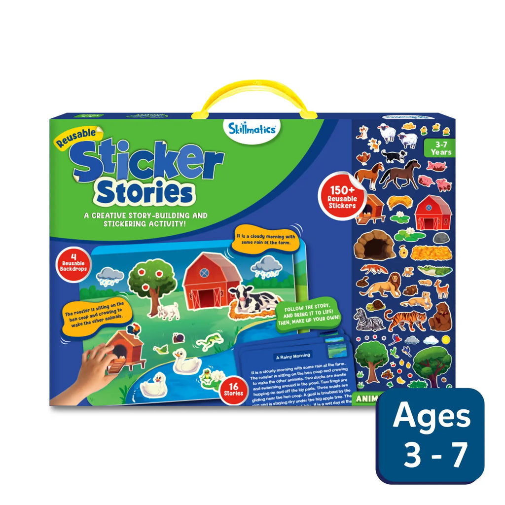 Sticker Stories - Animals Adventures | Creative Storytelling Kit (ages 3-7)