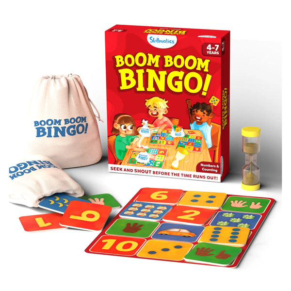 Boom Boom Bingo! Board Game: Numbers & Counting (ages 4-7)