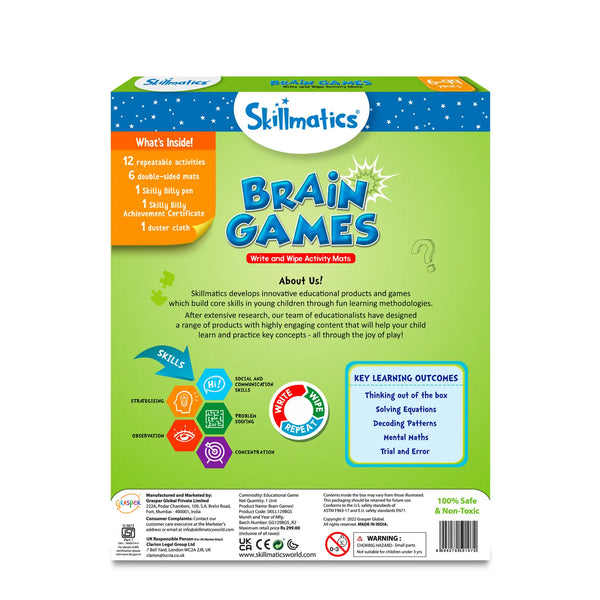 Brain Games | Reusable Activity Mats (ages 6+)