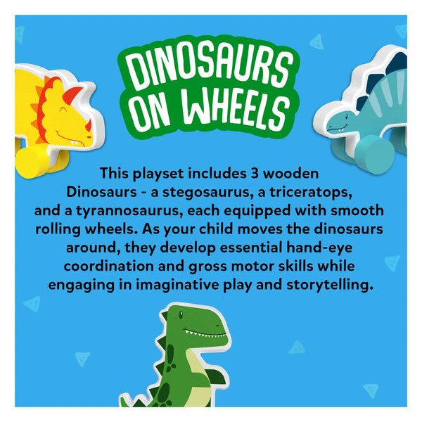 Dinosaurs on Wheels | Wooden Dinosaur Toys on Wheels (9 months - 3 years)