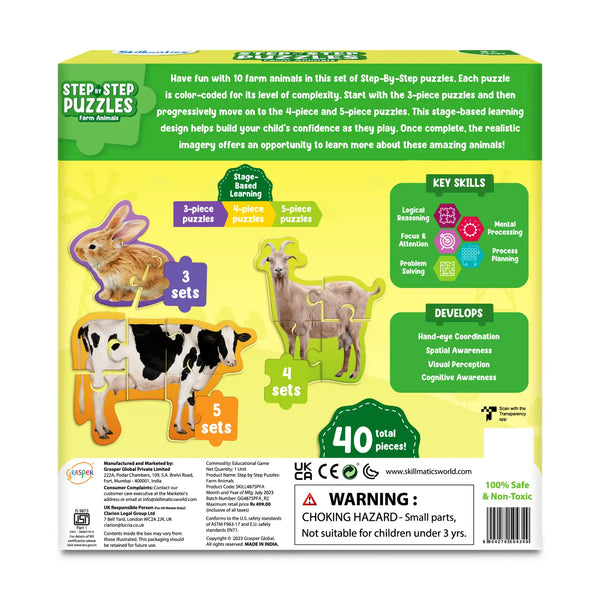 Step By Step Puzzle: Farm Animals (ages 3+)