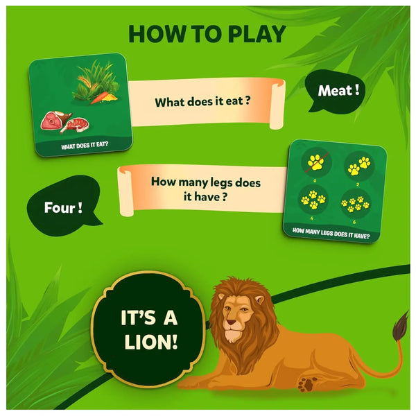 Guess in 10 Junior: World of Animals | Trivia card game (ages 3-6)