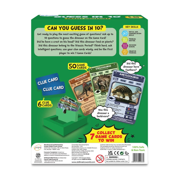 Guess in 10: Deadly Dinosaurs | Trivia card game (ages 8+)