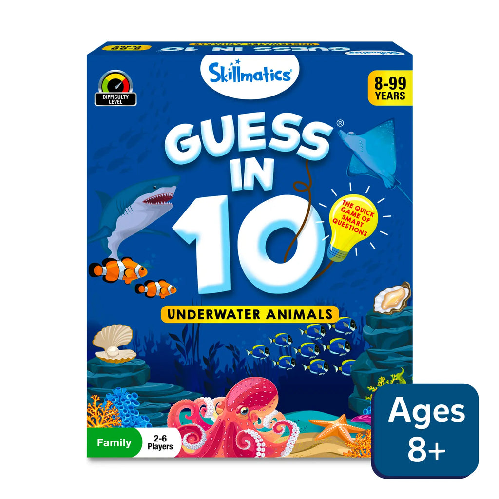 Guess in 10: Underwater Animals | Trivia card game (ages 8+)