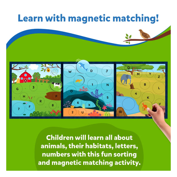 Letters, Numbers & Animals | Magnetic Matching Activity (ages 3-6)