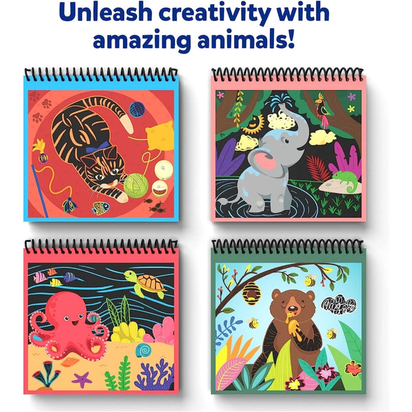 Travel Friendly Magical Scratch Art Book: Amazing Animals (ages 3-8)