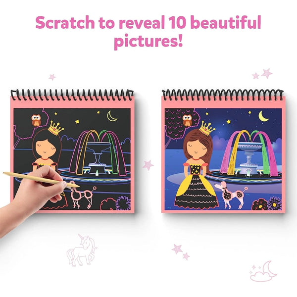 Travel Friendly Magical Scratch Art Book: Unicorns & Princesses (ages 3-8)