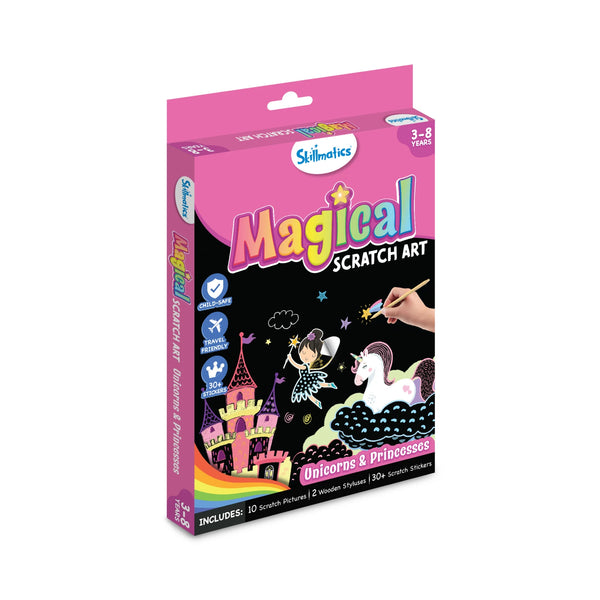 Travel Friendly Magical Scratch Art Book: Unicorns & Princesses (ages 3-8)