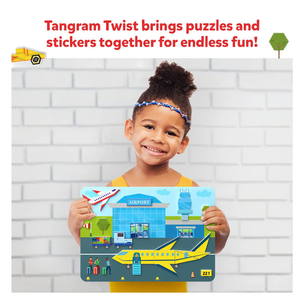 Tangram Twist - Off We Go! | No Mess Sticker Art (ages 4-7)