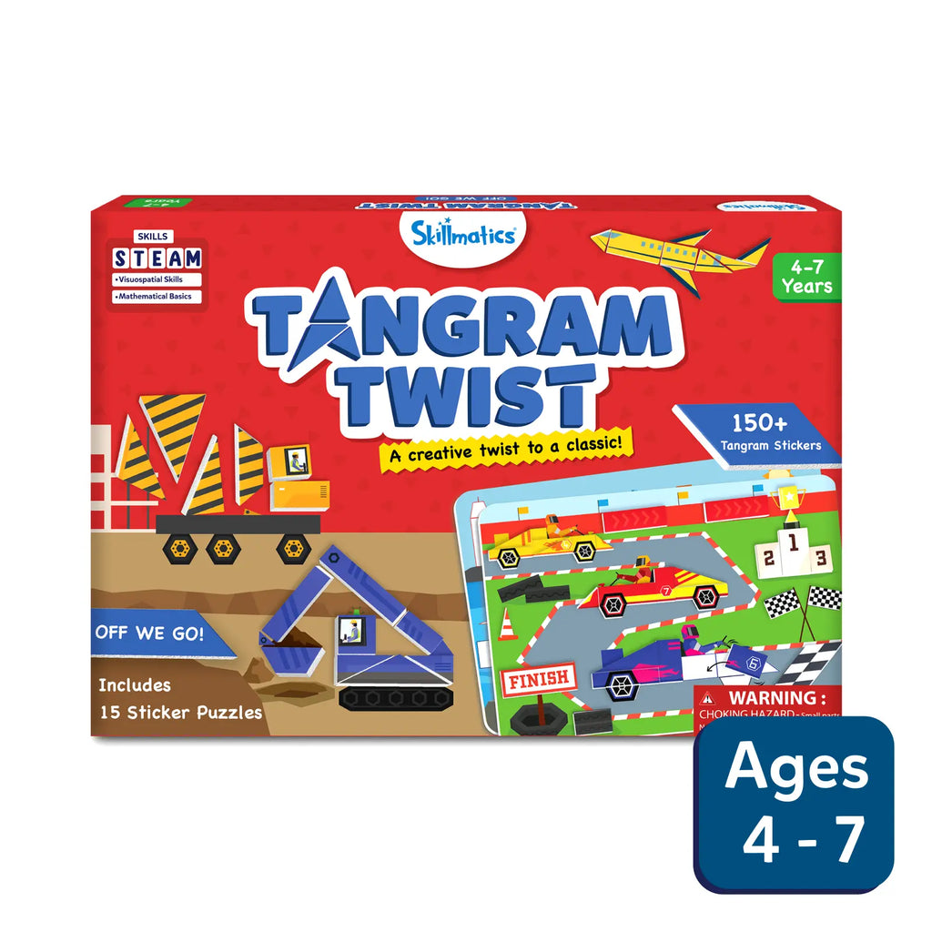 Tangram Twist - Off We Go! | No Mess Sticker Art (ages 4-7)