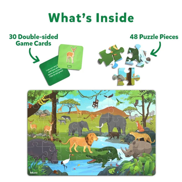 What is inside the wild animal puzzle game