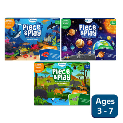 Piece & Play: Pack of 3 | Floor Puzzle & Game (ages 3-7)