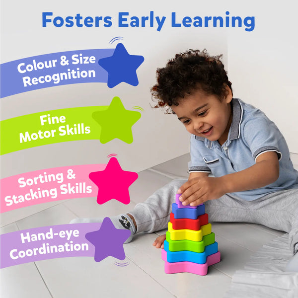 Starry Stacker | Silicone Stacking Toy (Ages 6 months - 3 years)