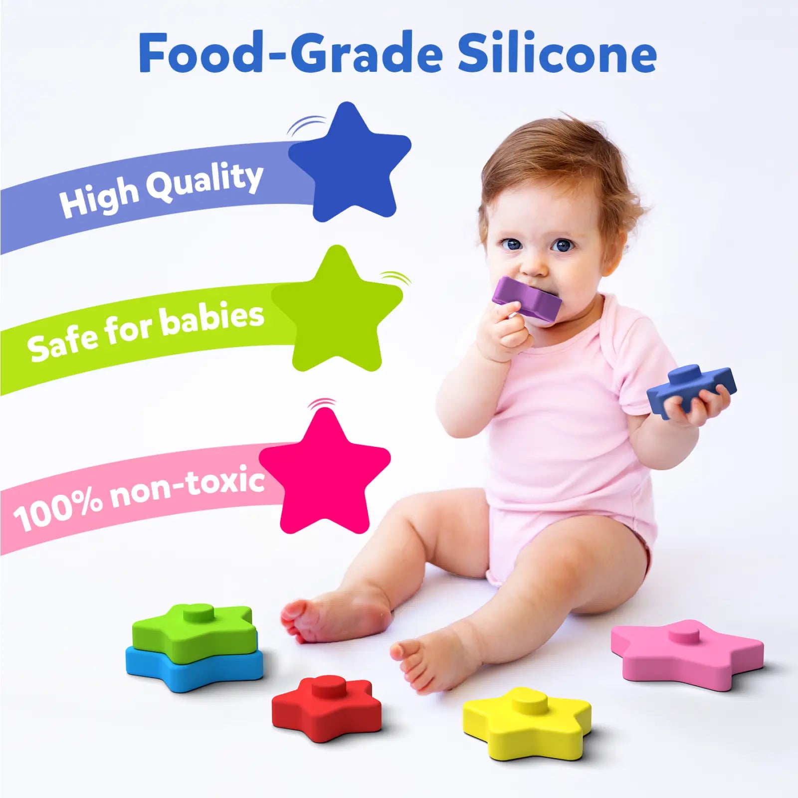 Starry Stacker | Silicone Stacking Toy (Ages 6 months - 3 years)