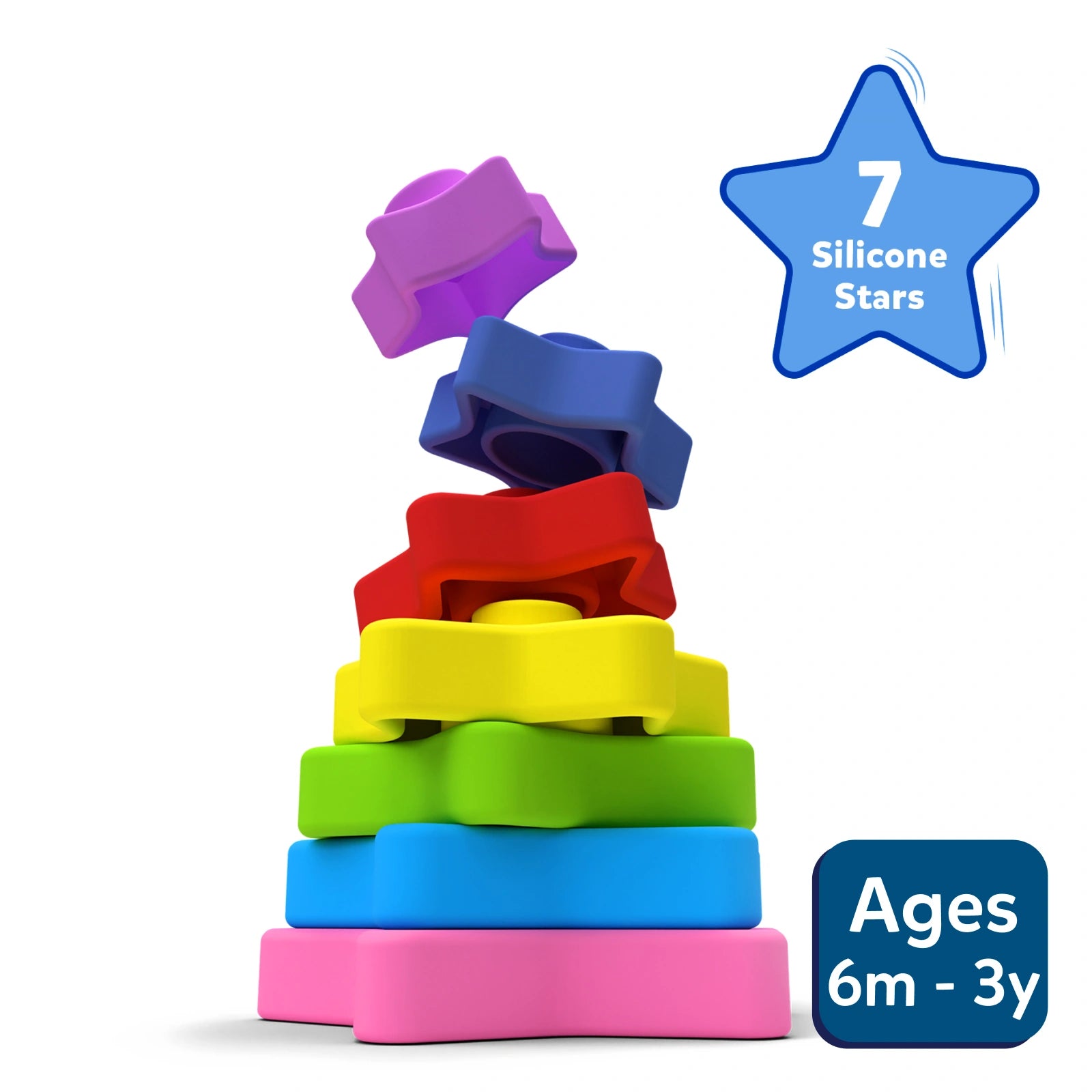 Starry Stacker | Silicone Stacking Toy (Ages 6 months - 3 years)